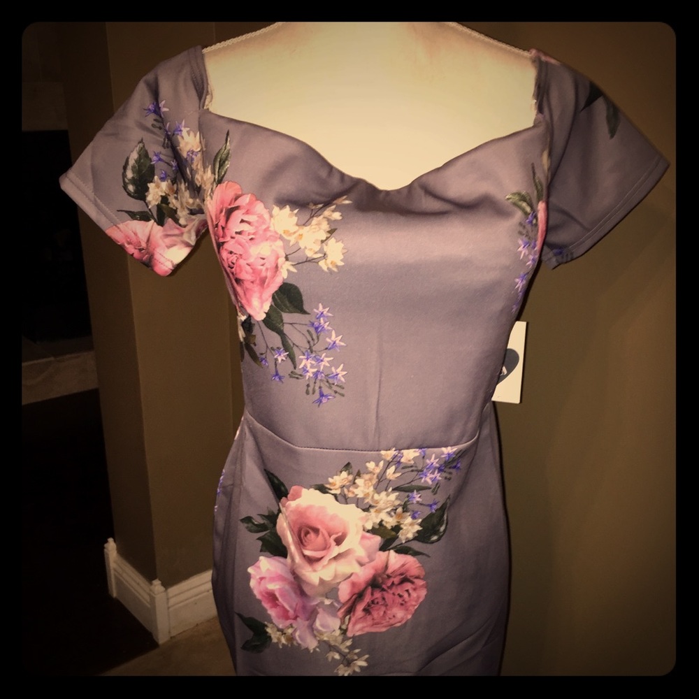 Reduced! Lilac floral dress by Iris, plus sizes